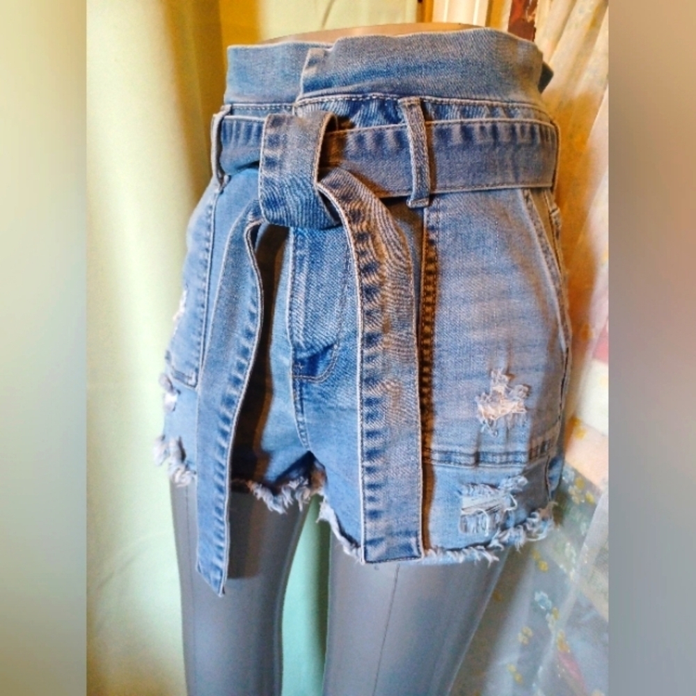 Refuge Denim Paperbag Denim Jean Shorts